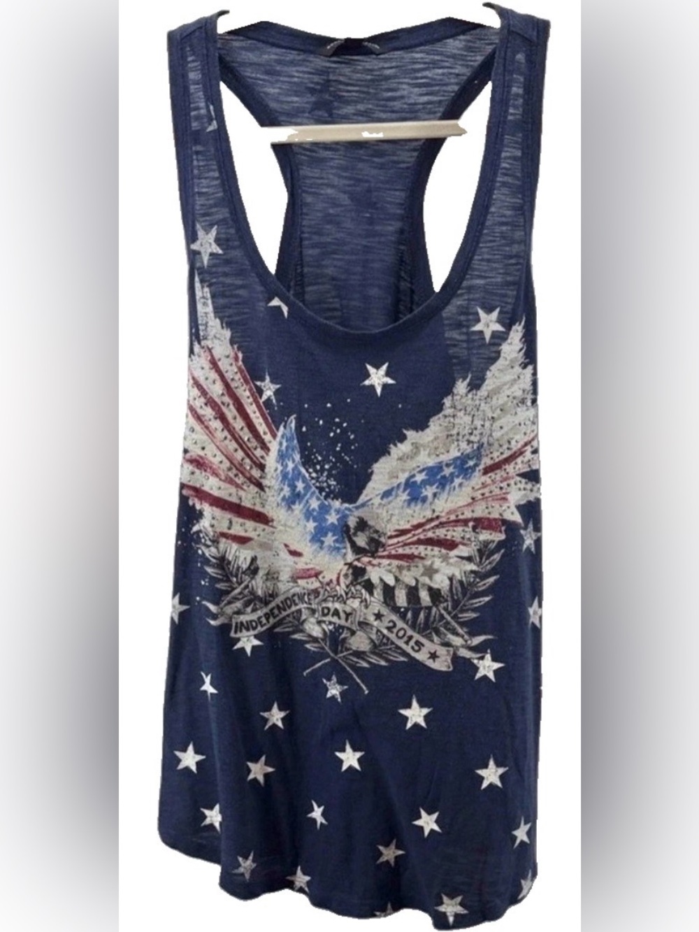 Rock & Republic Patriotic Print Independence Day Racerback Tank Size Medium